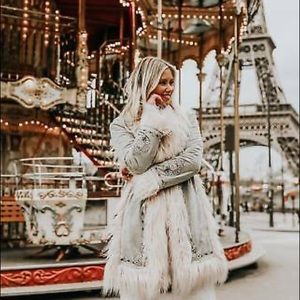 Spell Joplin Jacket Coat Blue S/M